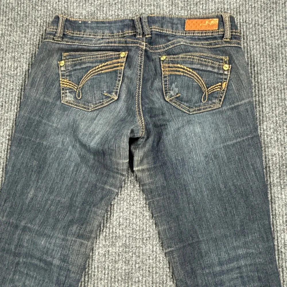 Jolt Skinny Jeans Women Size 5 Blue Dark Wash‎ Low Rise Embroidered Denim